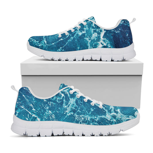 Ocean Surface Print White Sneakers