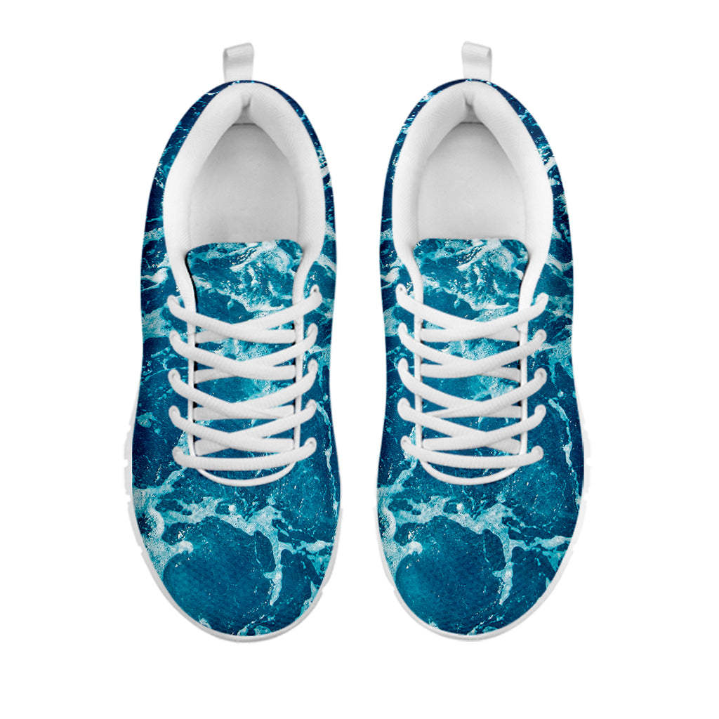 Ocean Surface Print White Sneakers