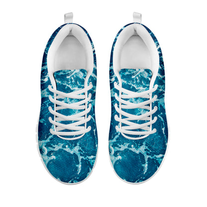 Ocean Surface Print White Sneakers