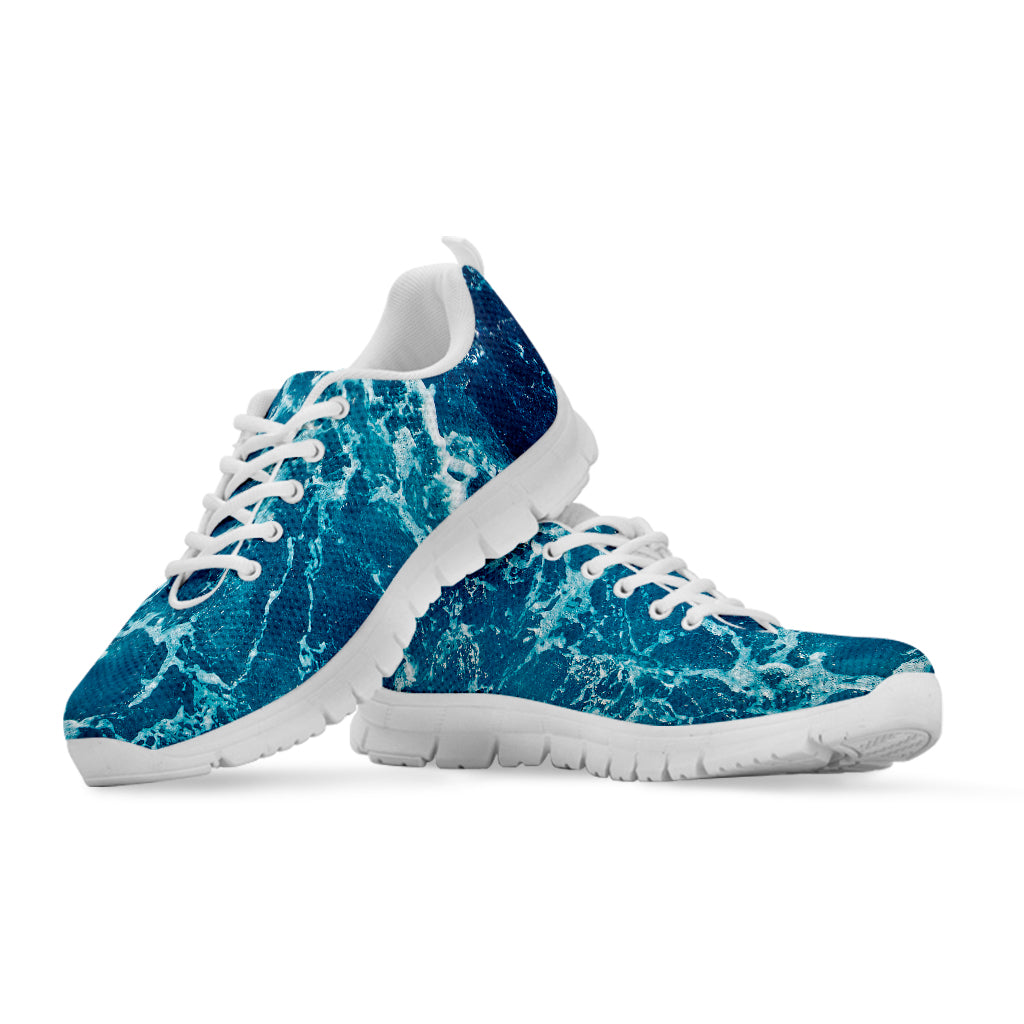 Ocean Surface Print White Sneakers