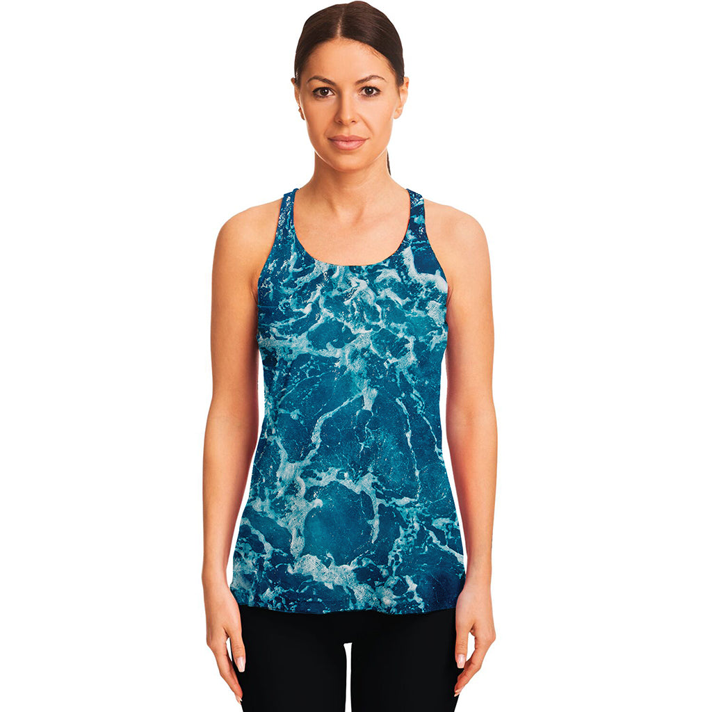 Ocean Surface Print Women's Racerback Tank Top