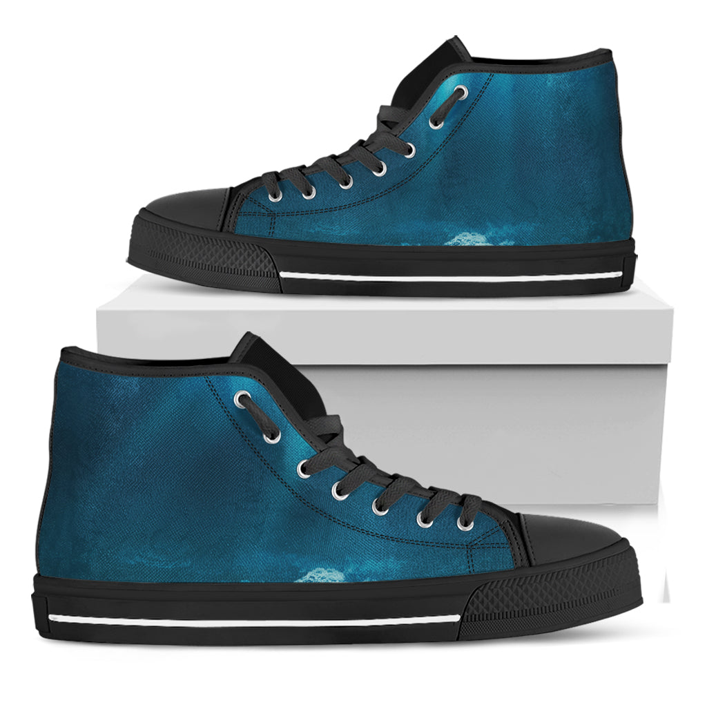 Ocean Underwater Print Black High Top Shoes