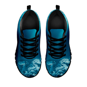 Ocean Underwater Print Black Sneakers