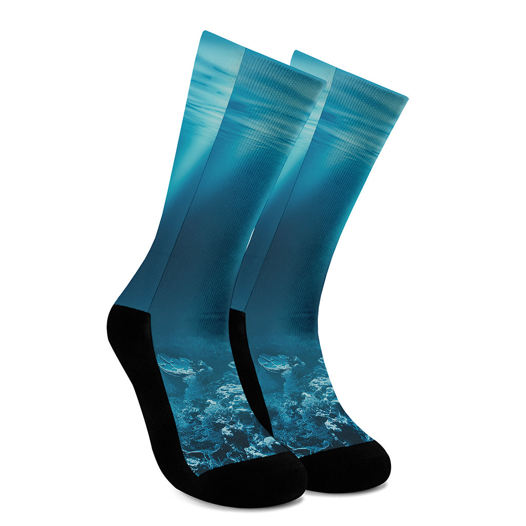 Ocean Underwater Print Crew Socks