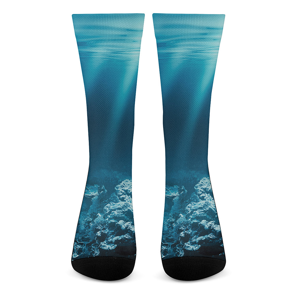 Ocean Underwater Print Crew Socks