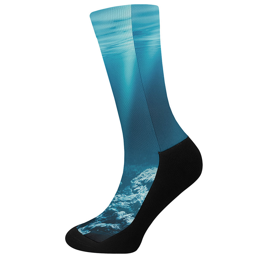 Ocean Underwater Print Crew Socks