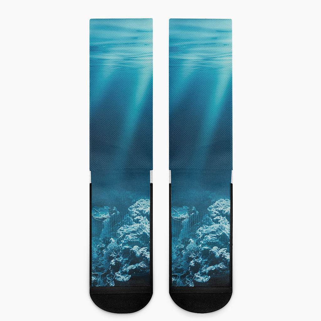 Ocean Underwater Print Crew Socks