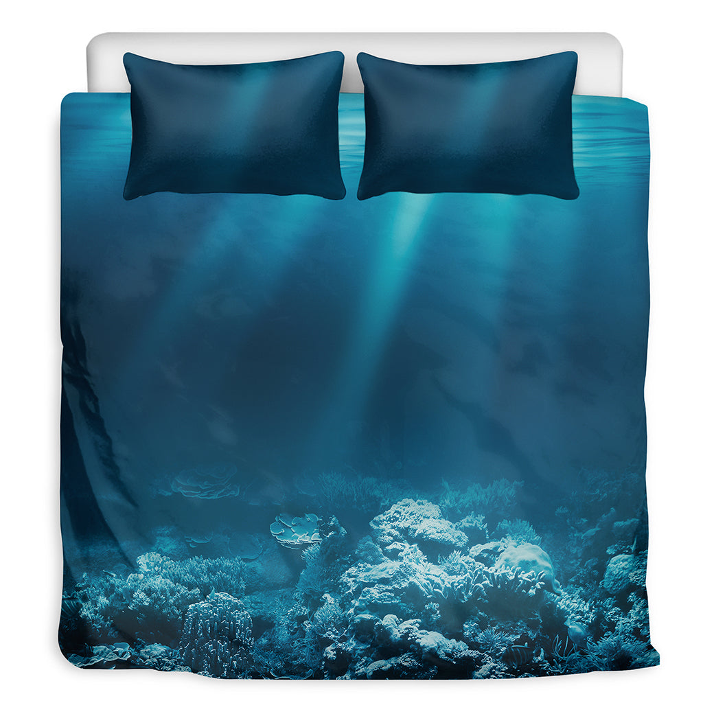 Ocean Underwater Print Duvet Cover Bedding Set