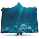 Ocean Underwater Print Hooded Blanket