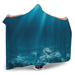 Ocean Underwater Print Hooded Blanket