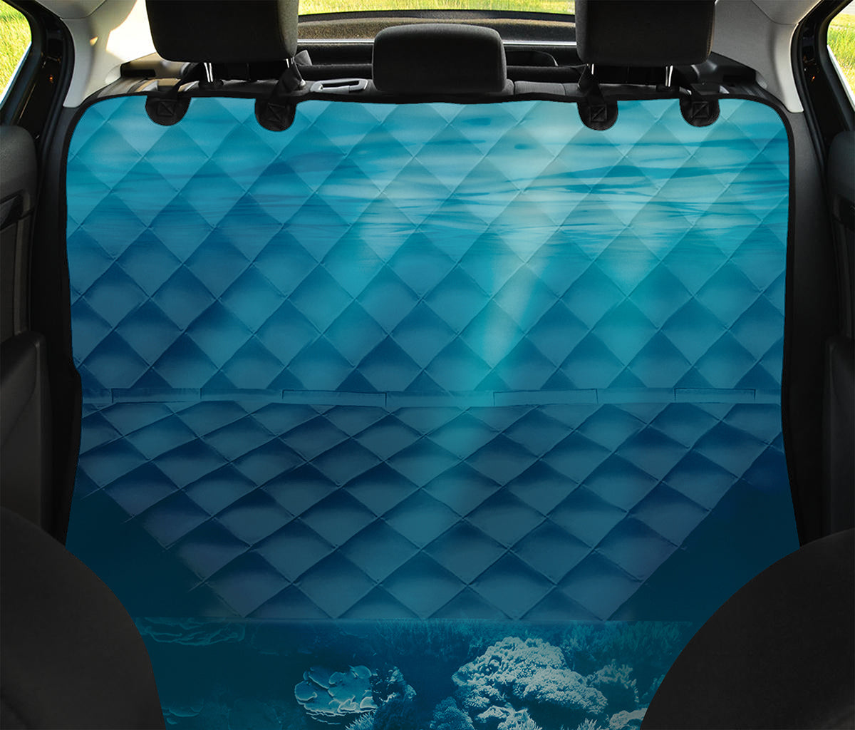 Ocean Underwater Print Pet Car Back Seat Cover