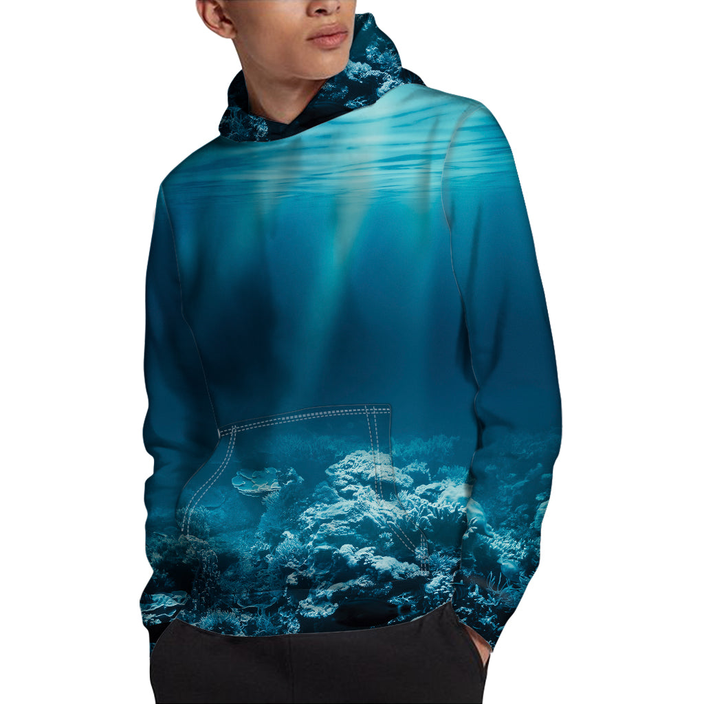 Ocean Underwater Print Pullover Hoodie