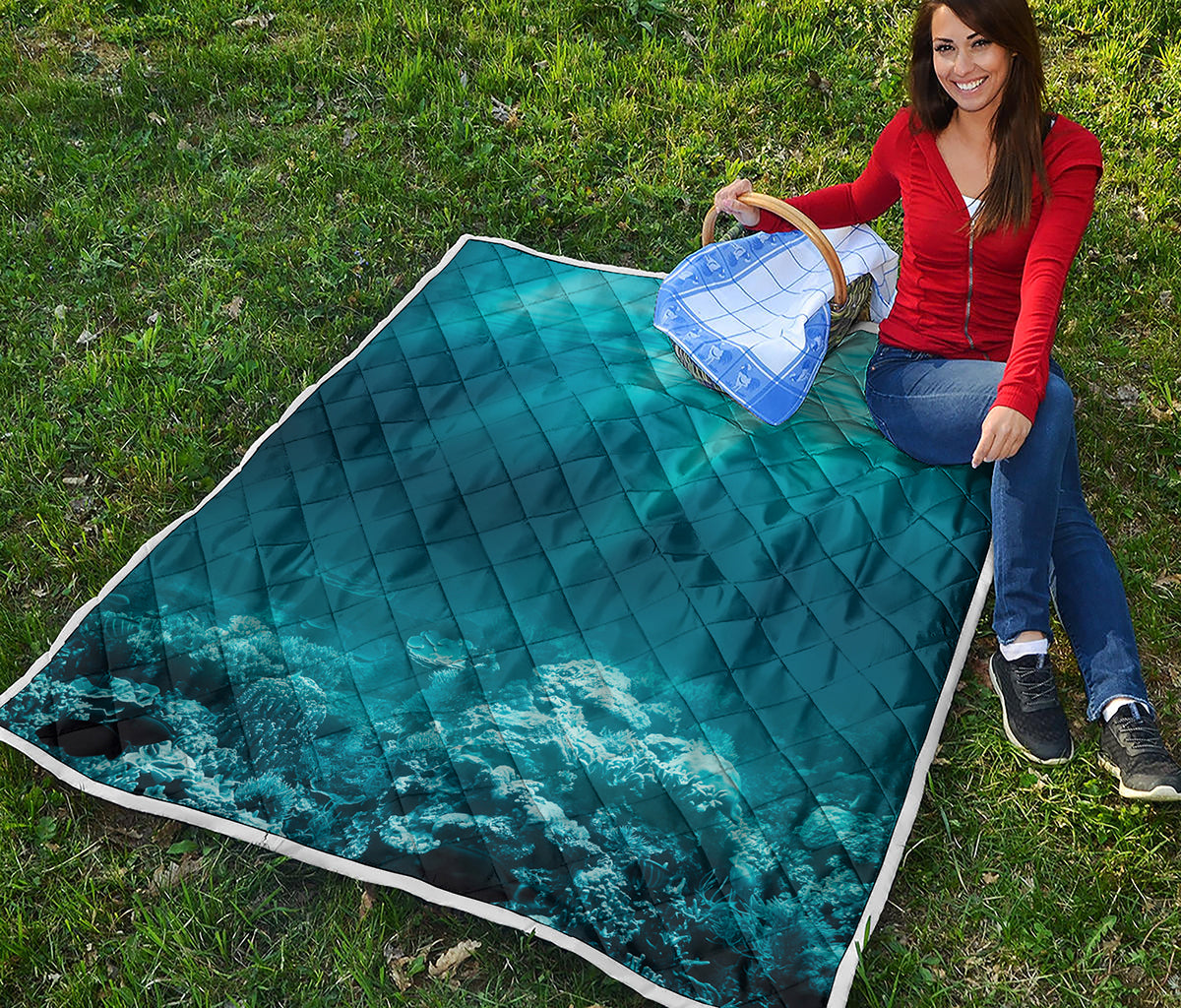 Ocean Underwater Print Quilt