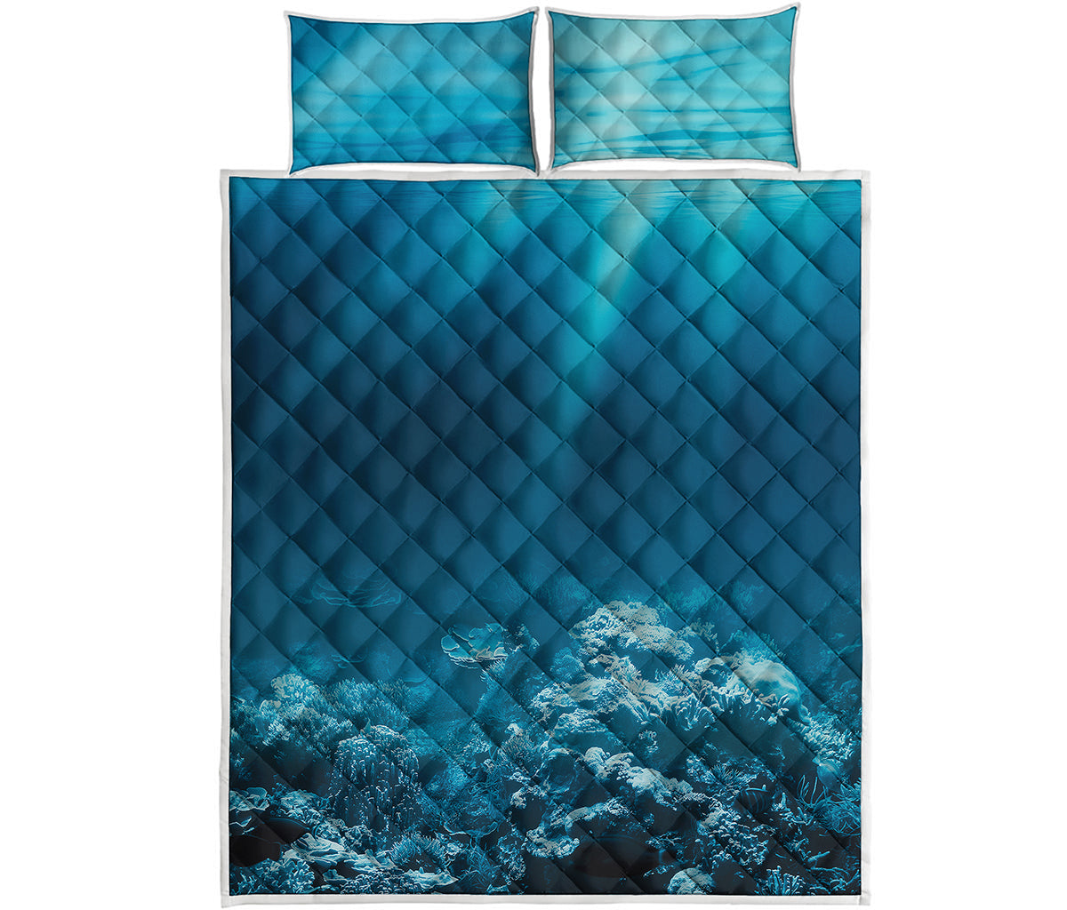 Ocean Underwater Print Quilt Bed Set