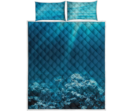 Ocean Underwater Print Quilt Bed Set