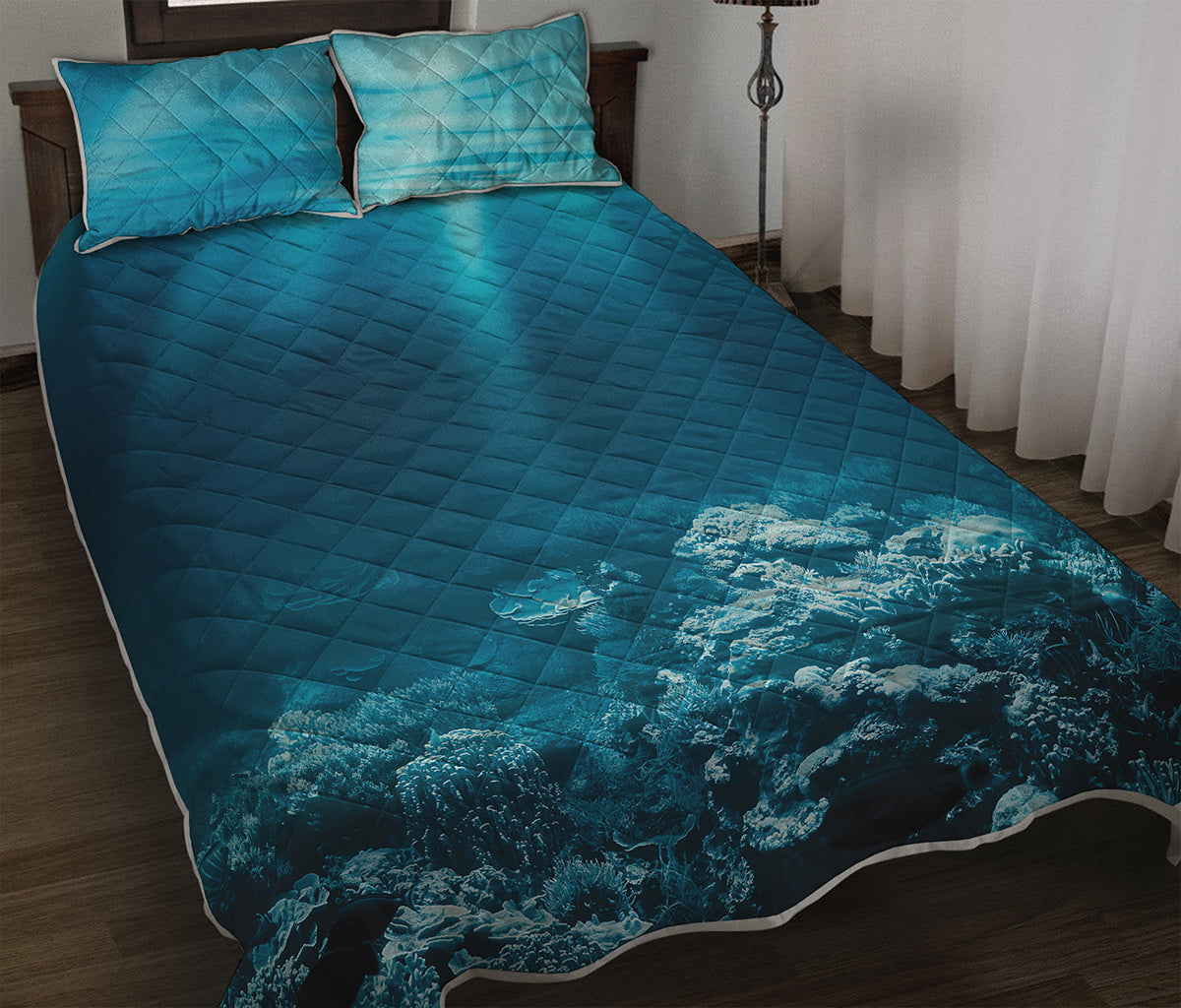 Ocean Underwater Print Quilt Bed Set