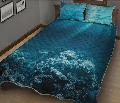 Ocean Underwater Print Quilt Bed Set
