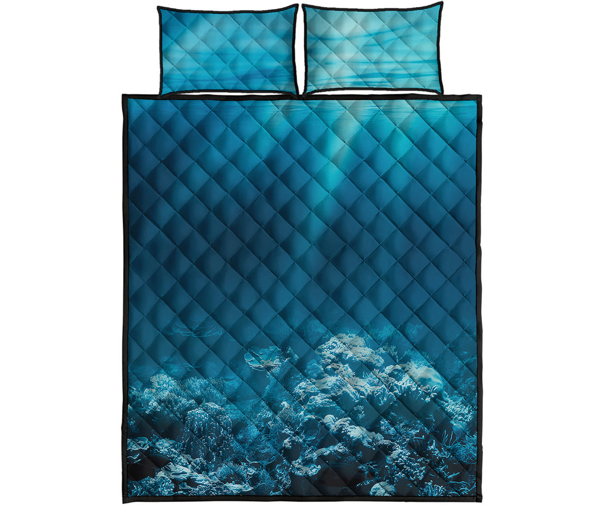 Ocean Underwater Print Quilt Bed Set