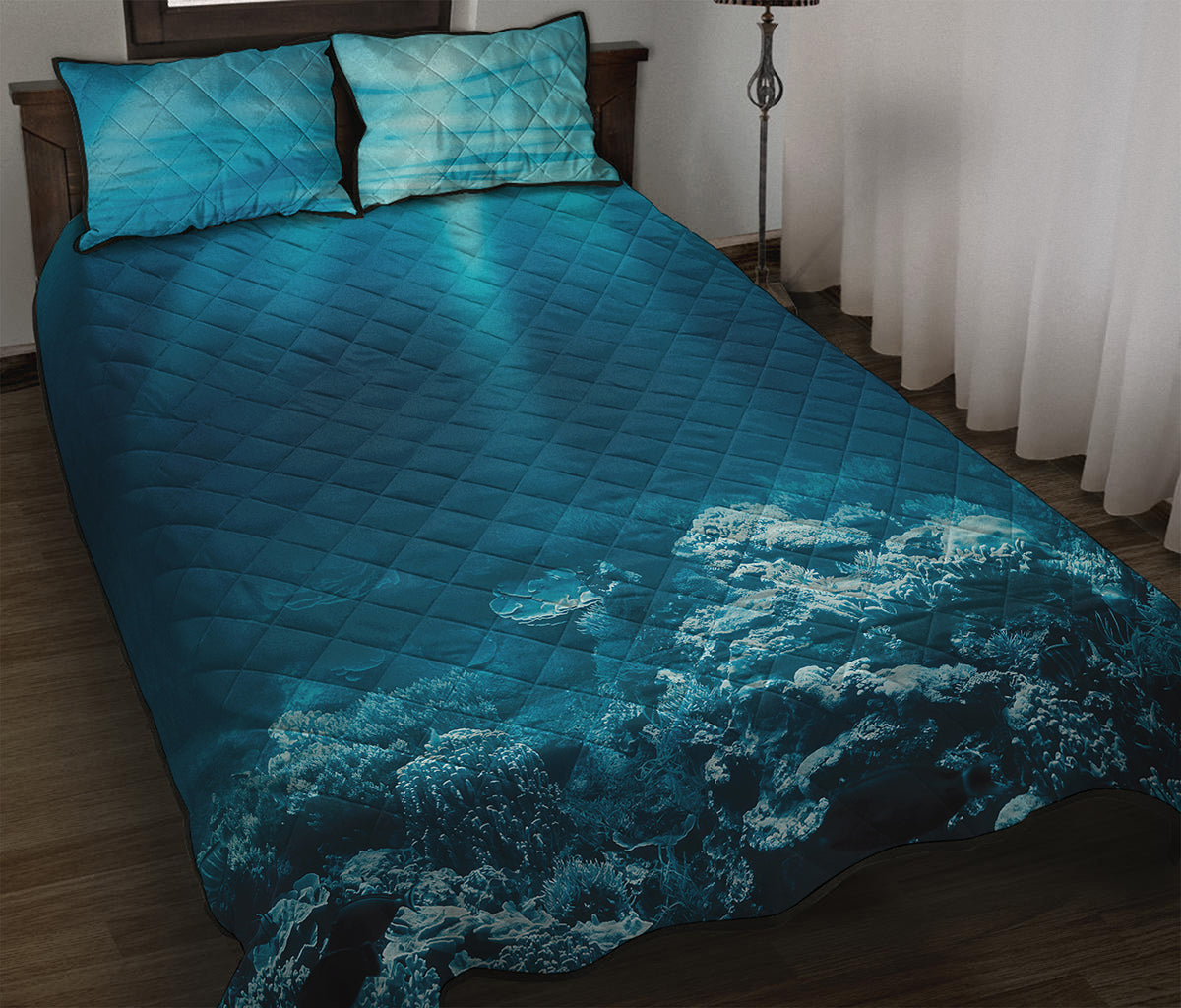 Ocean Underwater Print Quilt Bed Set