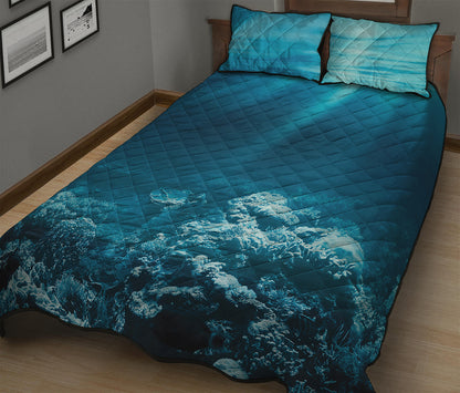 Ocean Underwater Print Quilt Bed Set