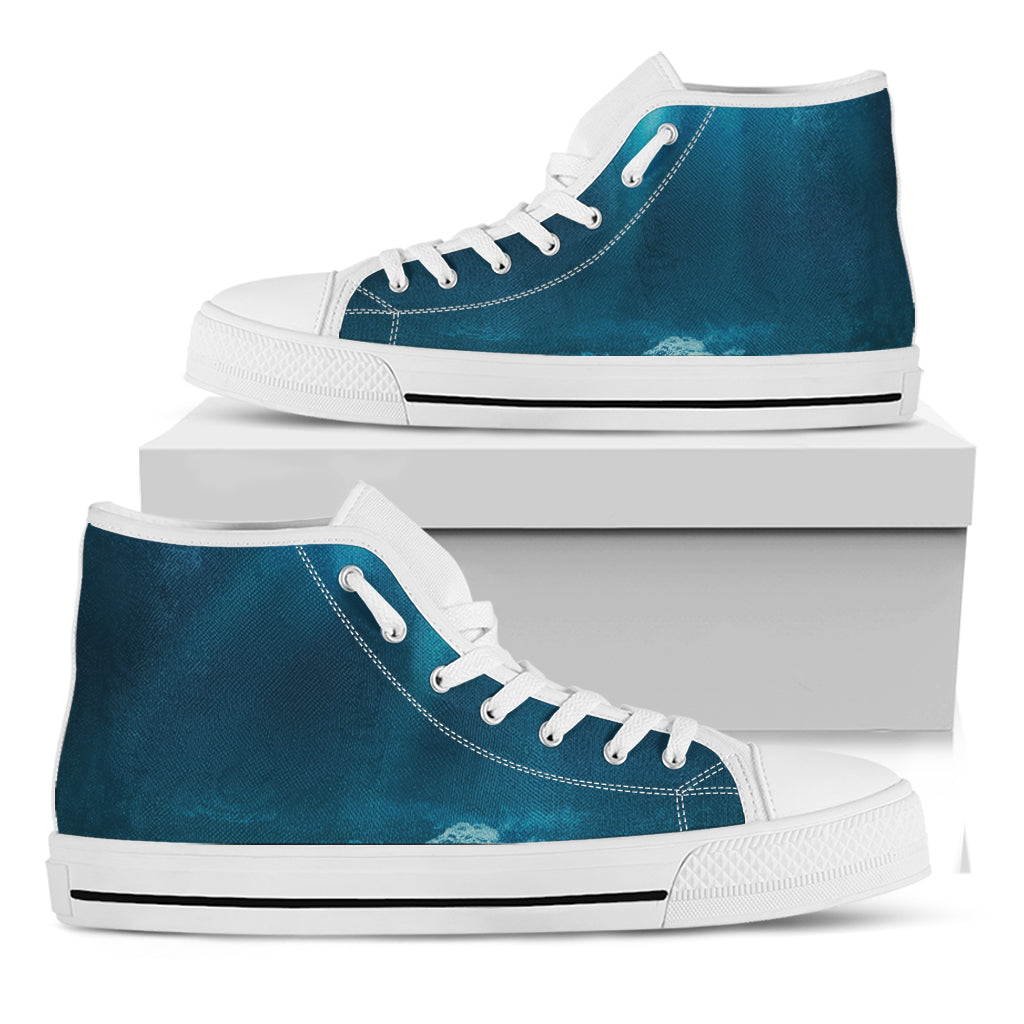 Ocean Underwater Print White High Top Shoes