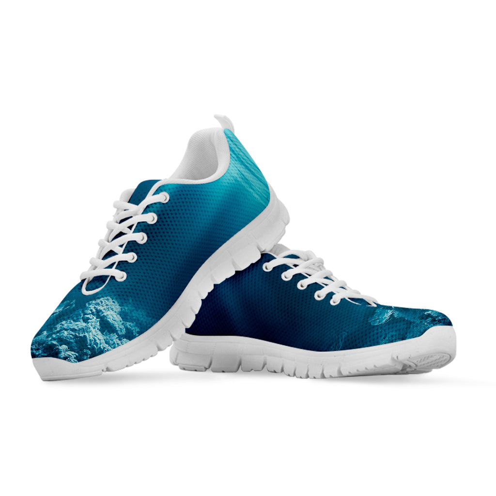 Ocean Underwater Print White Sneakers