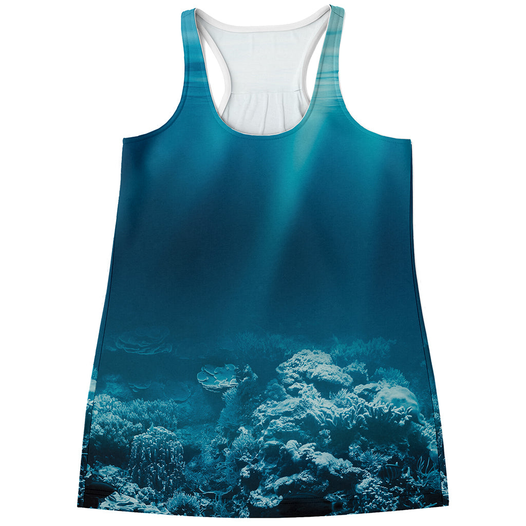 Ocean Underwater Print Women's Racerback Tank Top