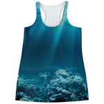 Ocean Underwater Print Women's Racerback Tank Top