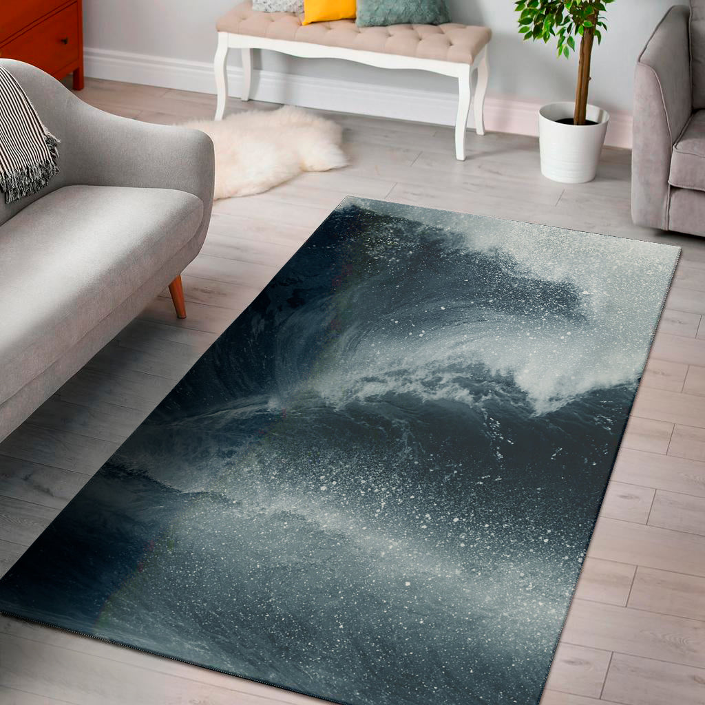 Ocean Wave Print Area Rug