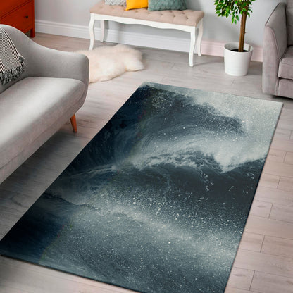 Ocean Wave Print Area Rug