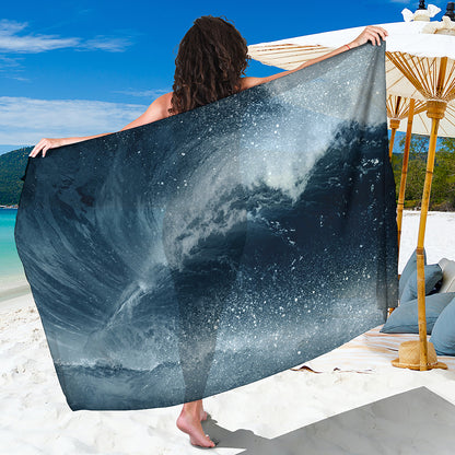 Ocean Wave Print Beach Sarong Wrap
