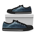 Ocean Wave Print Black Low Top Sneakers