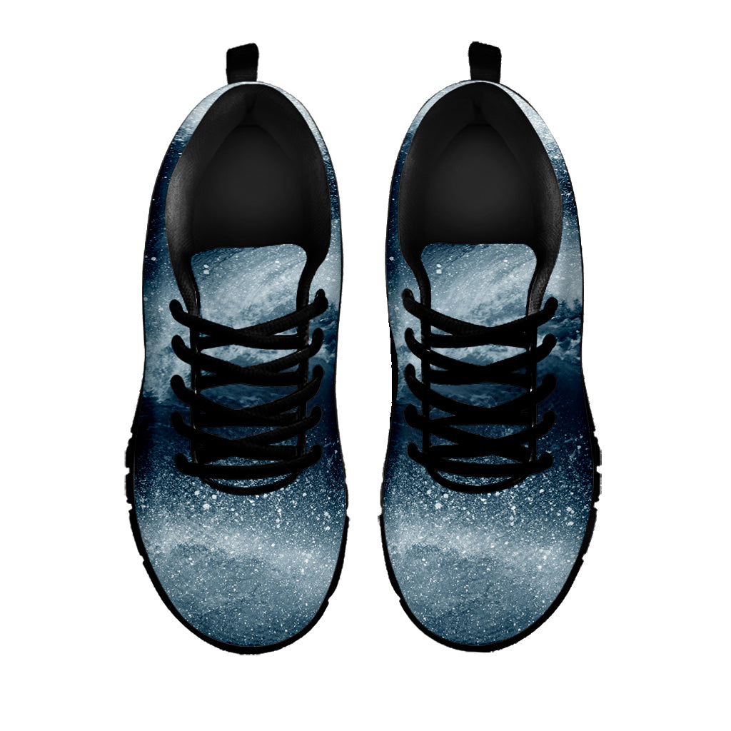 Ocean Wave Print Black Sneakers