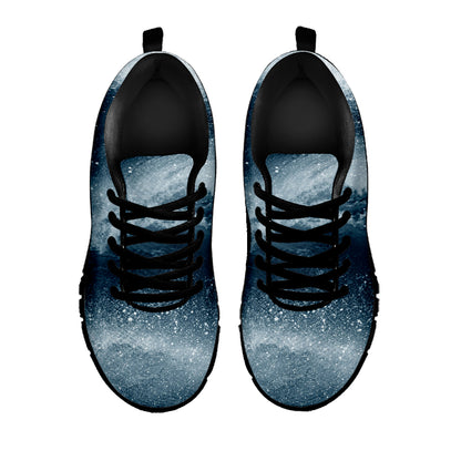 Ocean Wave Print Black Sneakers