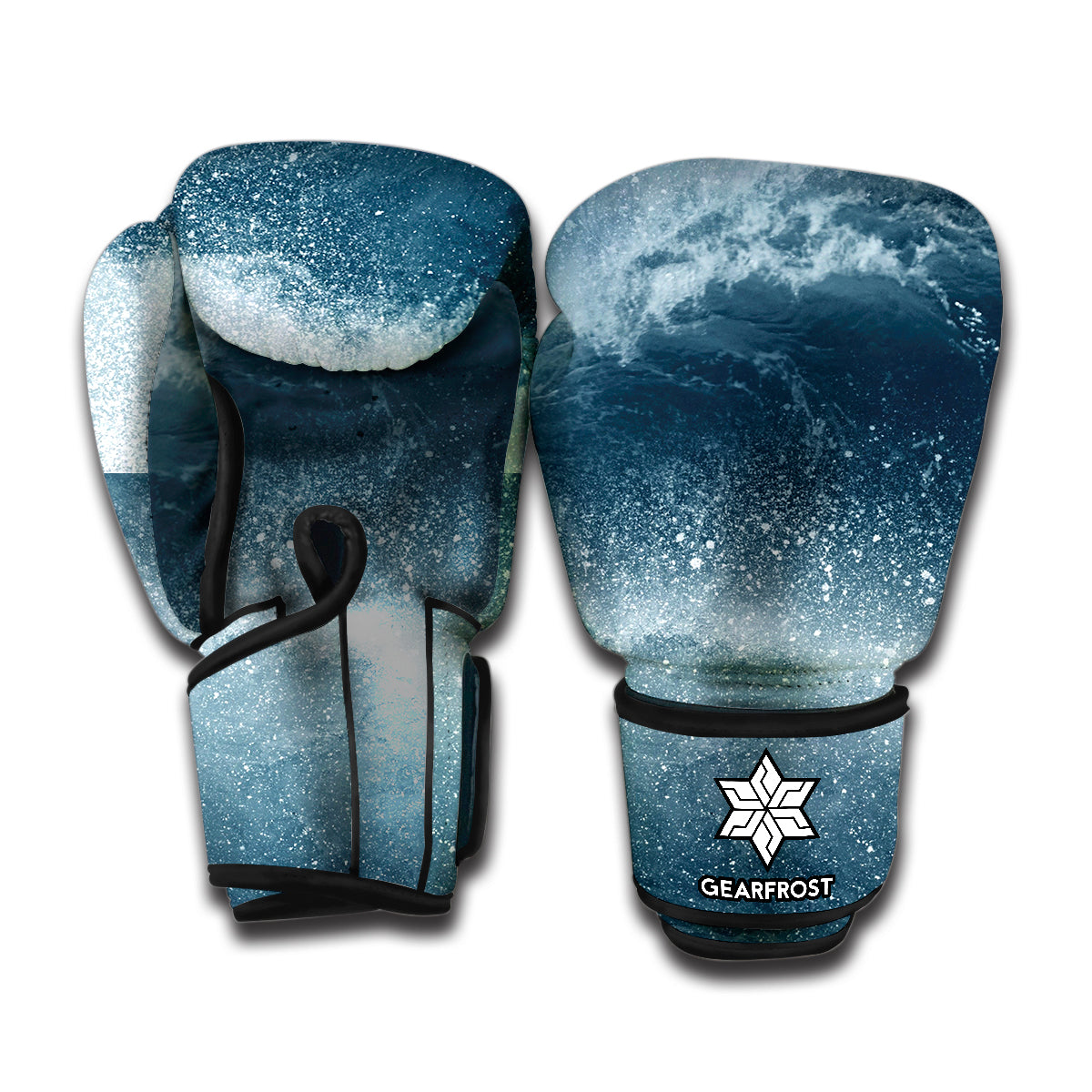 Ocean Wave Print Boxing Gloves