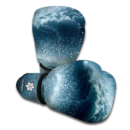 Ocean Wave Print Boxing Gloves