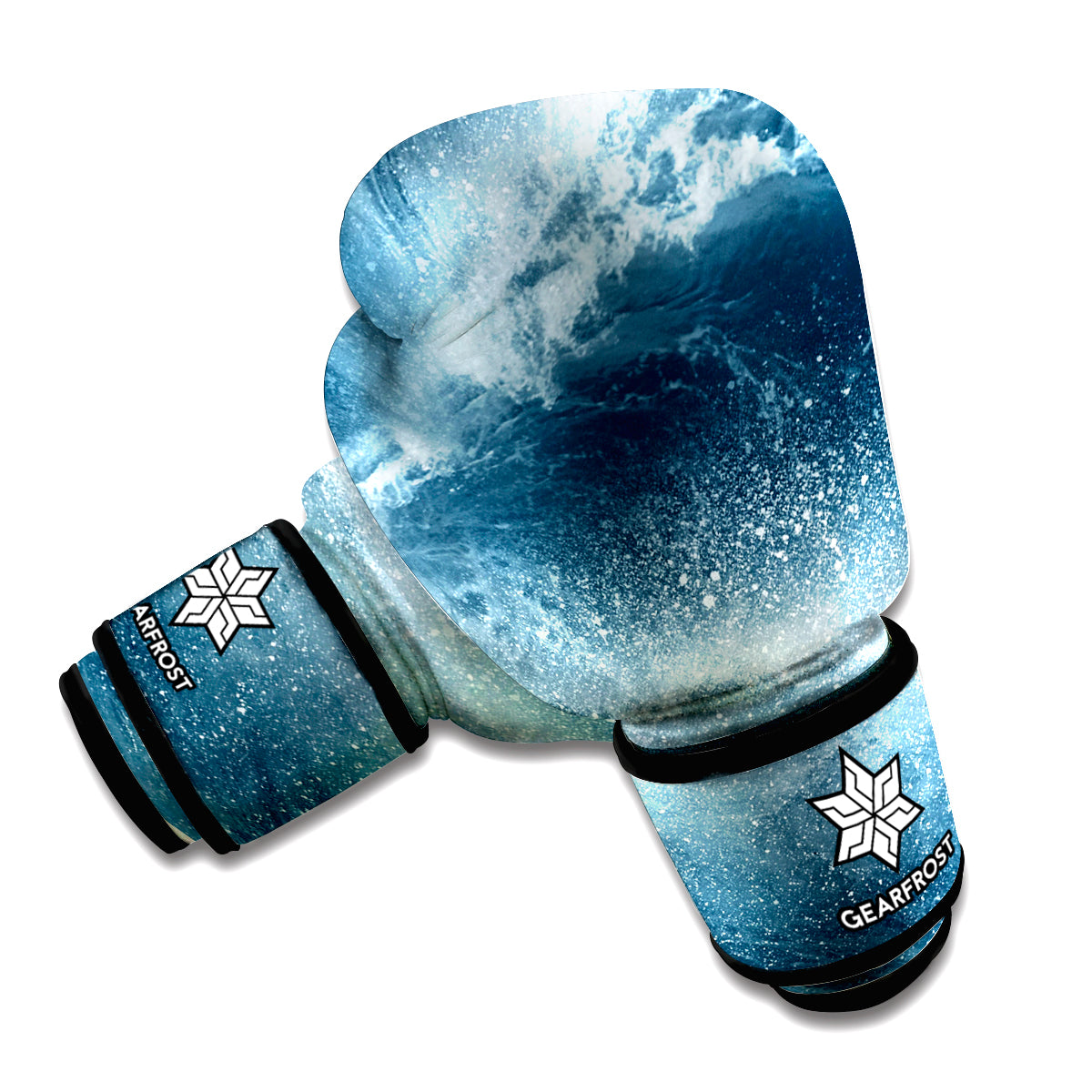 Ocean Wave Print Boxing Gloves