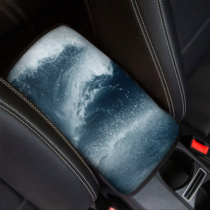 Ocean Wave Print Car Center Console Cover