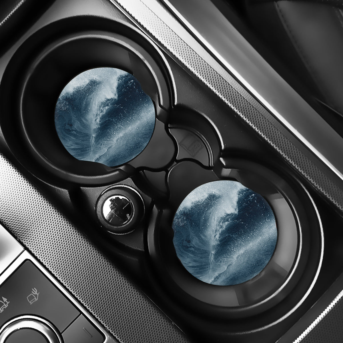 Ocean Wave Print Car Coasters
