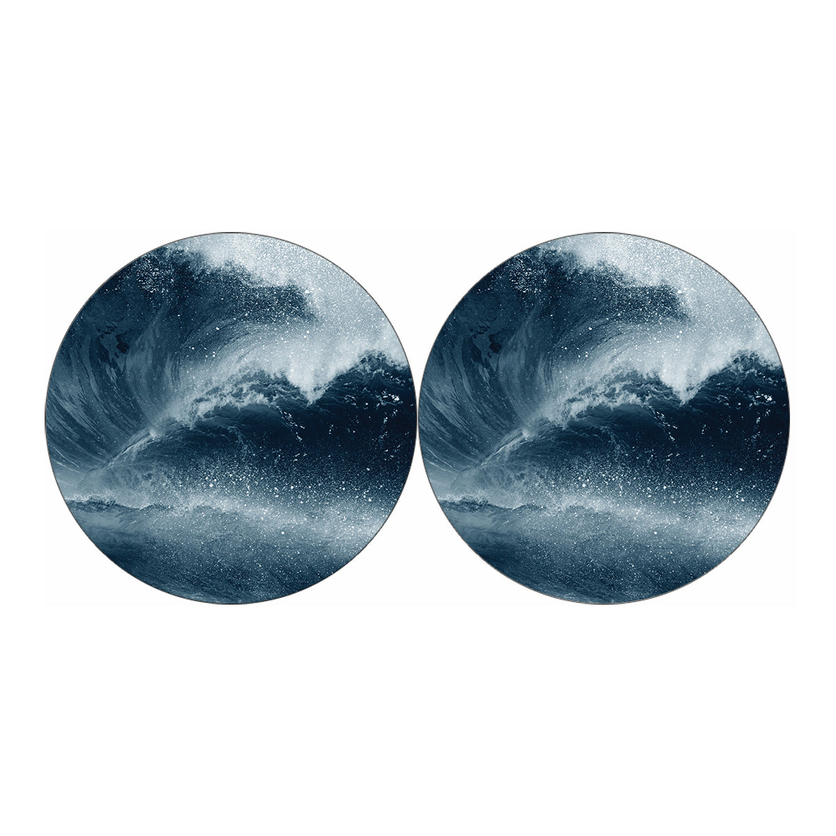 Ocean Wave Print Car Coasters