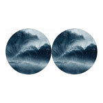 Ocean Wave Print Car Coasters
