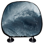 Ocean Wave Print Car Headrest Covers