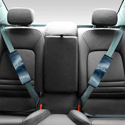 Ocean Wave Print Car Seat Belt Covers