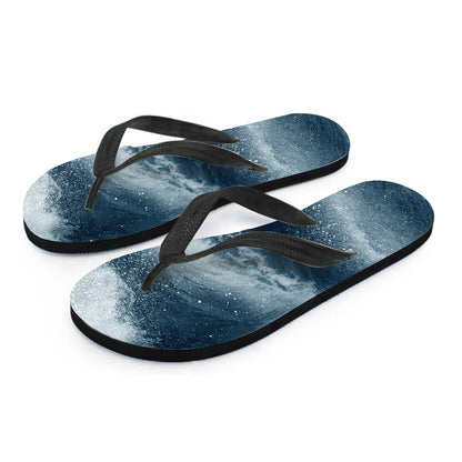 Ocean Wave Print Flip Flops