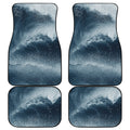 Ocean Wave Print Front and Back Car Floor Mats