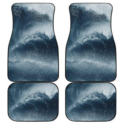 Ocean Wave Print Front and Back Car Floor Mats