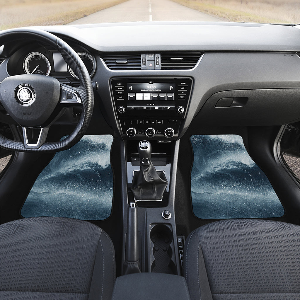 Ocean Wave Print Front and Back Car Floor Mats