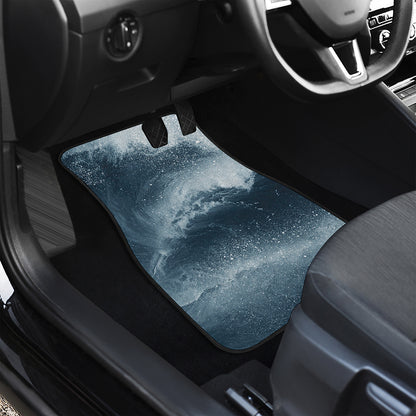 Ocean Wave Print Front and Back Car Floor Mats