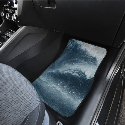 Ocean Wave Print Front and Back Car Floor Mats