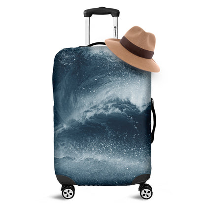 Ocean Wave Print Luggage Cover